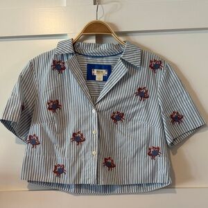 Anthropologie Crab Print shirt